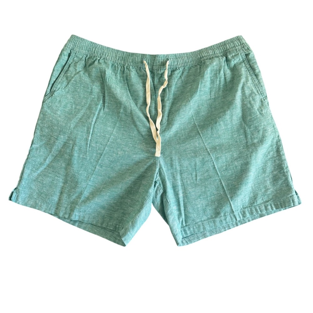 GAP 2XL 7in Green Linen Blend Drawstring Pull On Casual Shorts GP007979